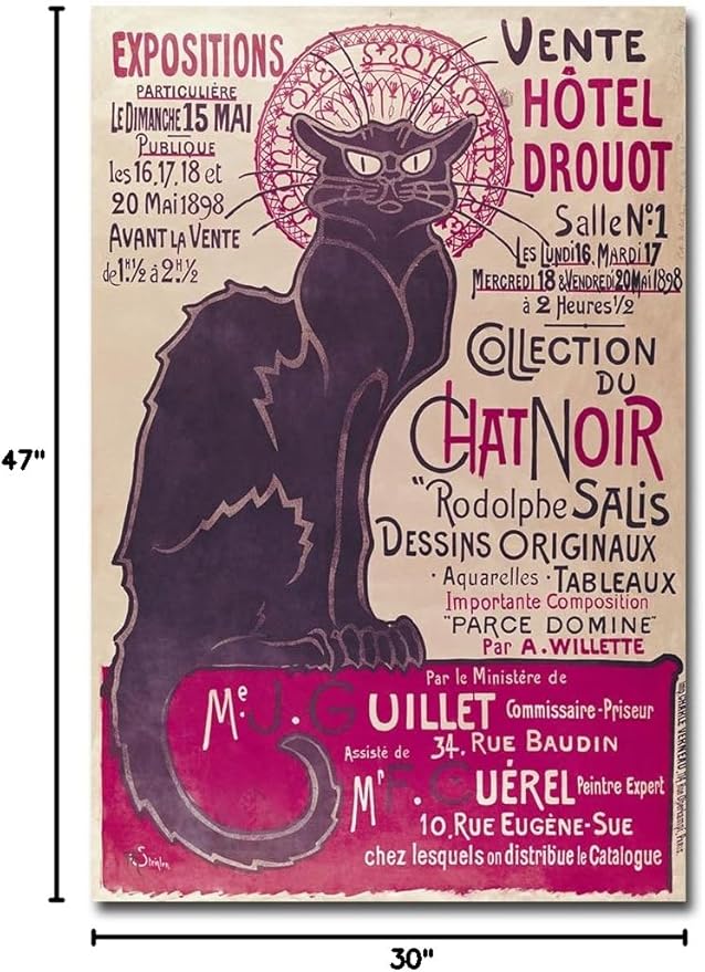 Trademark Art Theophile Steinlen Collection du Chat Noir Canvas Art, 30 by 47-Inch