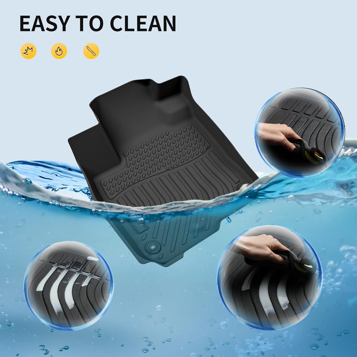 GINOWY-Floor Mats & Cargo Liner for Genesis GV70 2022-2025(Not fit Electrified GV70), All Weather Car Floor Mats Cargo Liner TPE Rubber Trunk Mat Trunk Liner, GV70 Accessories Mats