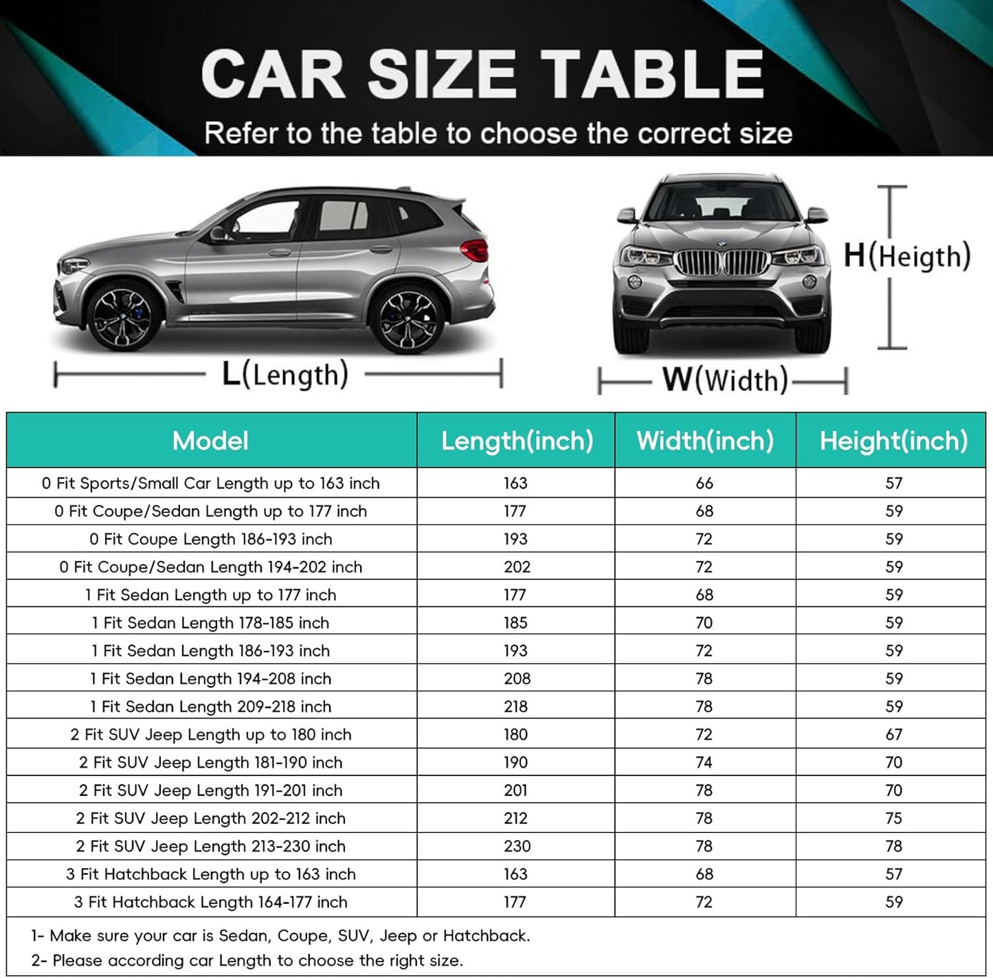 16 Layers SUV Car Cover Waterproof All Weather Heavy Duty, Universal Fit Subaru CrossTrek, Audi Q3, Kia Soul/Seltos, Honda Element, Hyundai Kona, Nissan Kicks, Toyota CHR, vw Taos etc.