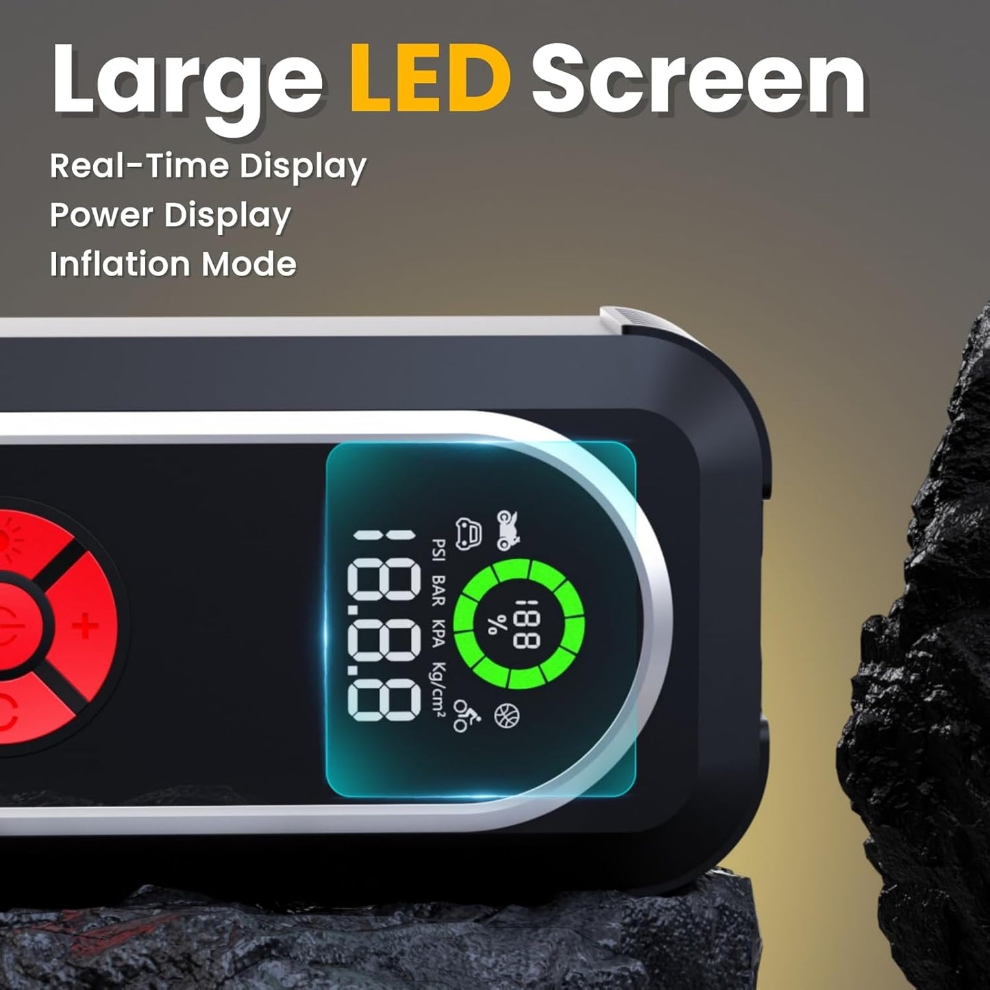 Jump Starter with Air Compressor, 4000A Car Battery Jump Starter Portable 150 PSI Tire Inflator Portable Air Compressor for Up to 10.0L Gas & 10.0L Diesel Engines, Flashlight, Jumper Cables