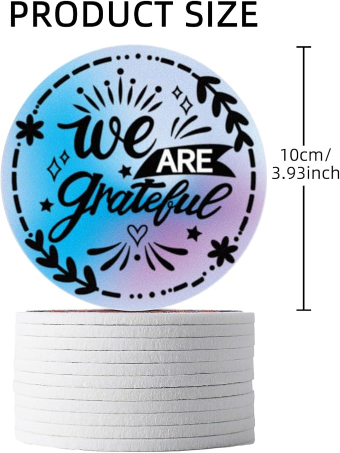 Trillion 12 Pack Felt Cup Coasters for Drink, Absorbent Coasters for Coffee, Home Pattern Design Drink Coasters