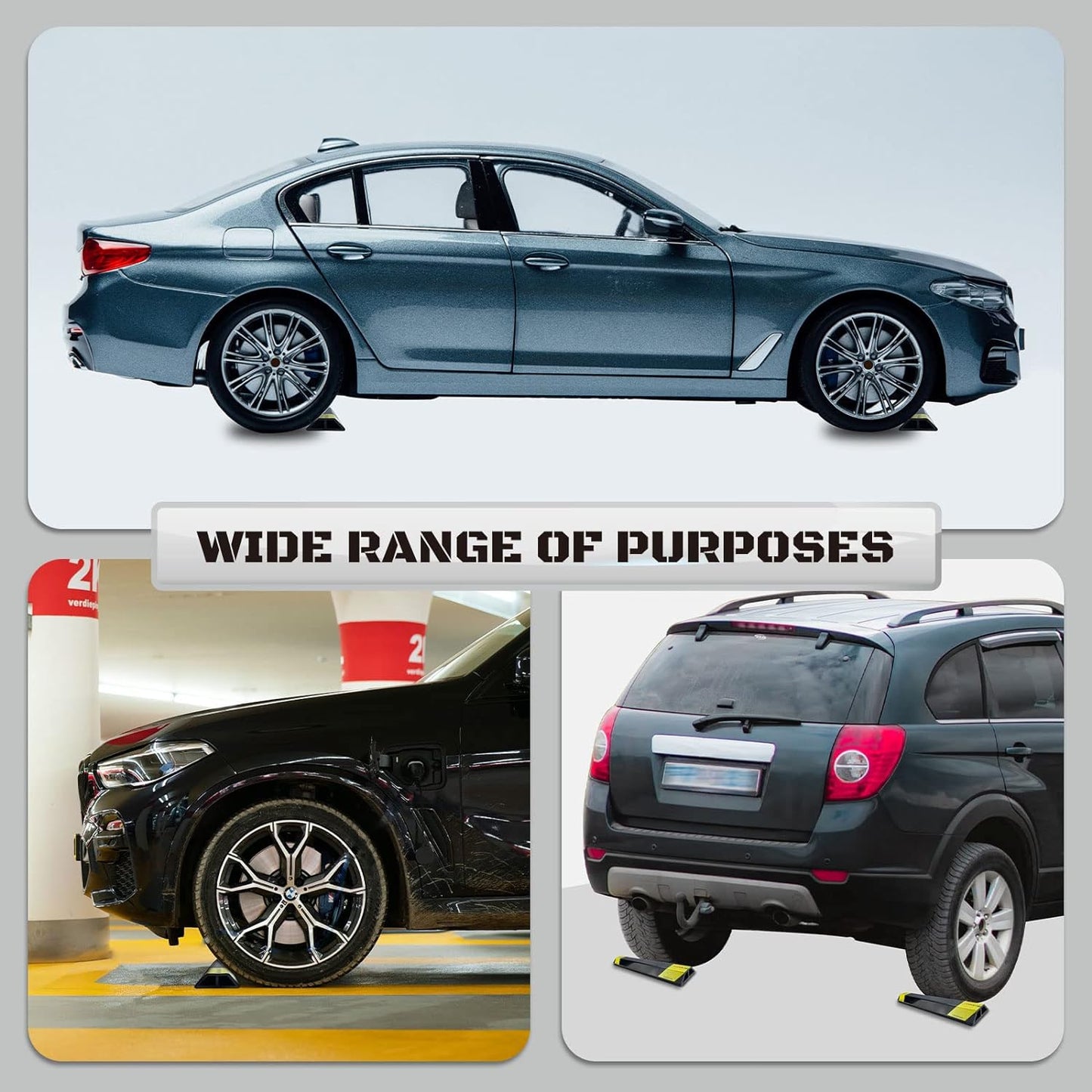 2 Pcs 18'' Heavy Duty Parking Aid for Garage, Parking Gadgets Protects Car and Garage Walls, Parking Stopper Easy to Install 2 Packs