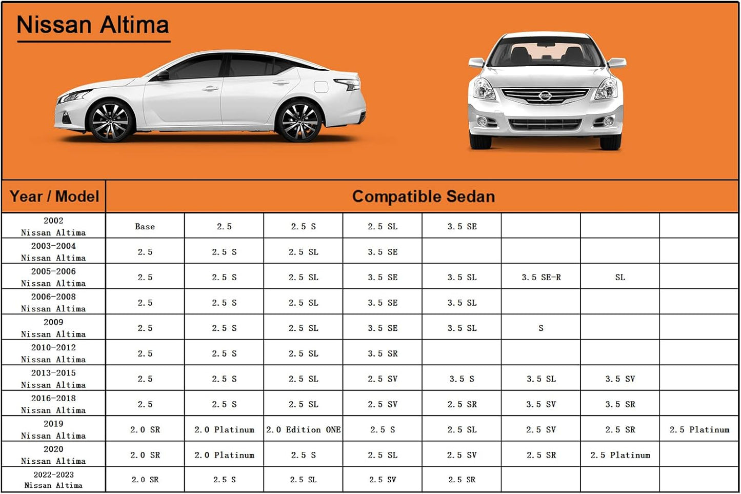 Kayme 6 Layers Car Cover Custom Fit for Nissan Altima (2002-2025) Waterproof All Weather for Automobiles, Outdoor Full Cover Rain Sun UV Protection.Silver