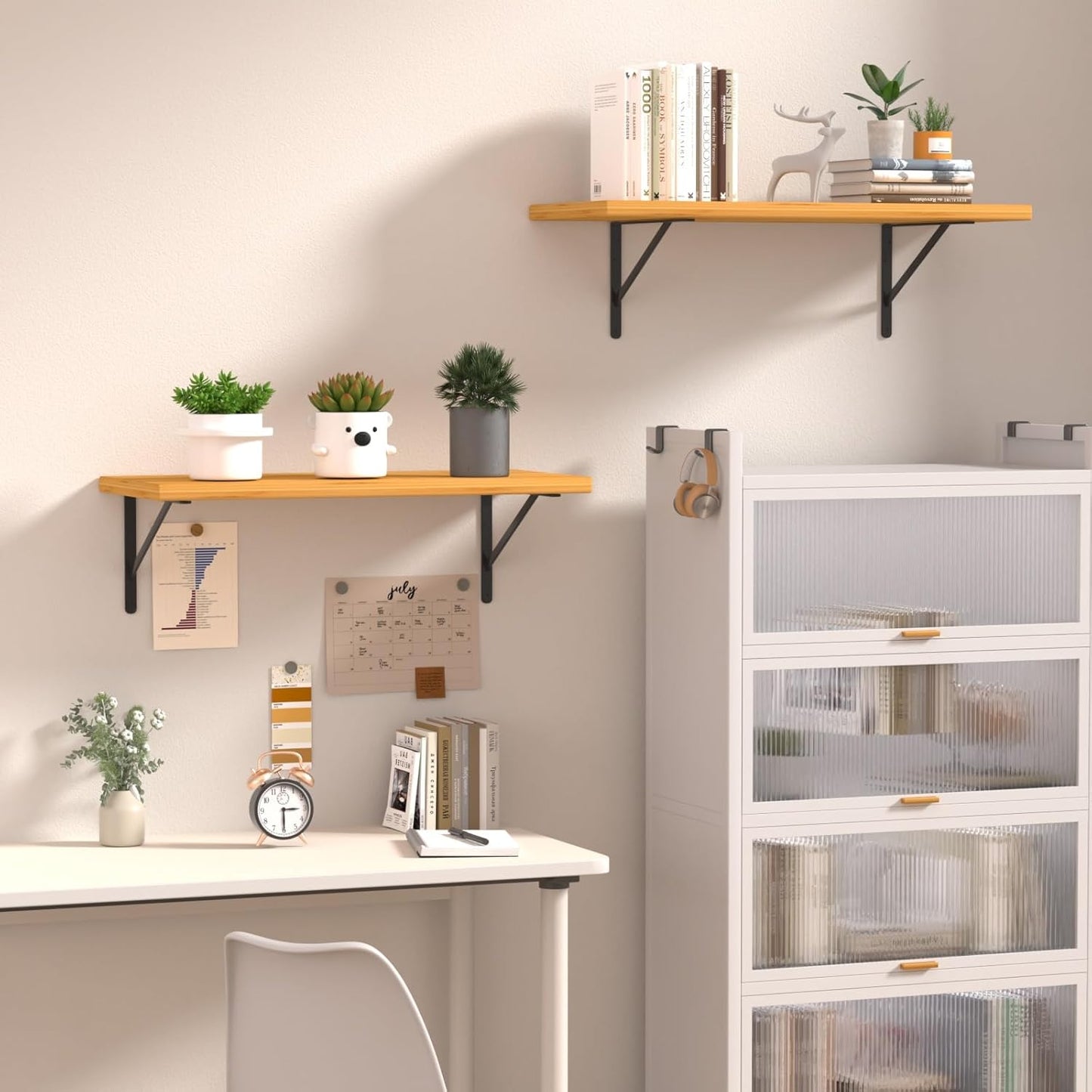 20 Pack L12 x H 8" Black Heavy Duty Shelf Brackets with Screws Metal Shelf Brackets Shelf Support Angle Brackets for Shelves L Brackets Heavy Duty Floating Shelf