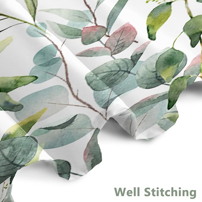 AWERT Shower Curtain Plants for Bathroom,Waterproof Quick-Drying Green Leaves Shower Curtain Set with Hooks 72x84 Inch