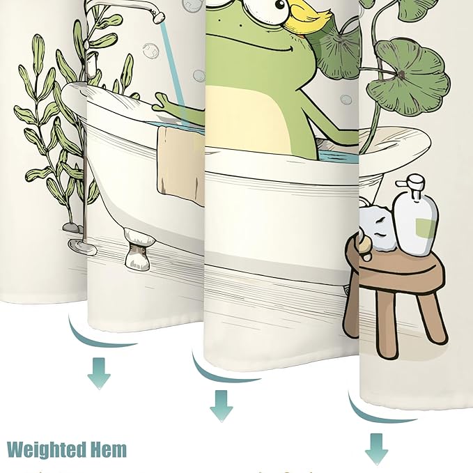 Yeoiat Frog Shower Curtain Funny Shower Curtain Funny Decorative Shower Curtains for Bathroom Cute Shower Curtain Set with 12 Hooks Frog01 72×72 Inches