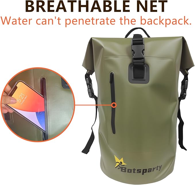 Waterproof Dry Bag Backpack - Lightweight Hiking Pack with Zippered Pocket for Camping, Kayaking, Travel, Hiking, Fishing, Outdoor Enthusiasts(35L)