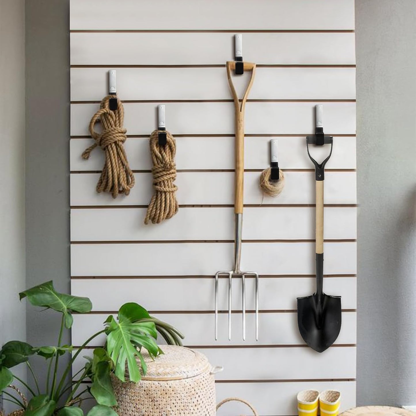 Heavy Duty Steel Garage Hooks,Garage Storage Utility Hooks,Anti-Slip Hanger, Tool Organizer,Steel Wall Mount Organizer, Garden Hose Hanger (Small-2PC)