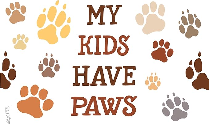 Tervis My Kids Have Paws Tumbler with Wrap and Brown Lid 16oz, Clear
