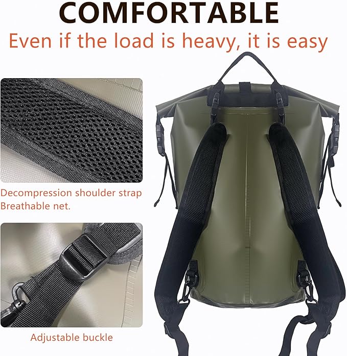 Waterproof Dry Bag Backpack - Lightweight Hiking Pack with Zippered Pocket for Camping, Kayaking, Travel, Hiking, Fishing, Outdoor Enthusiasts(35L)