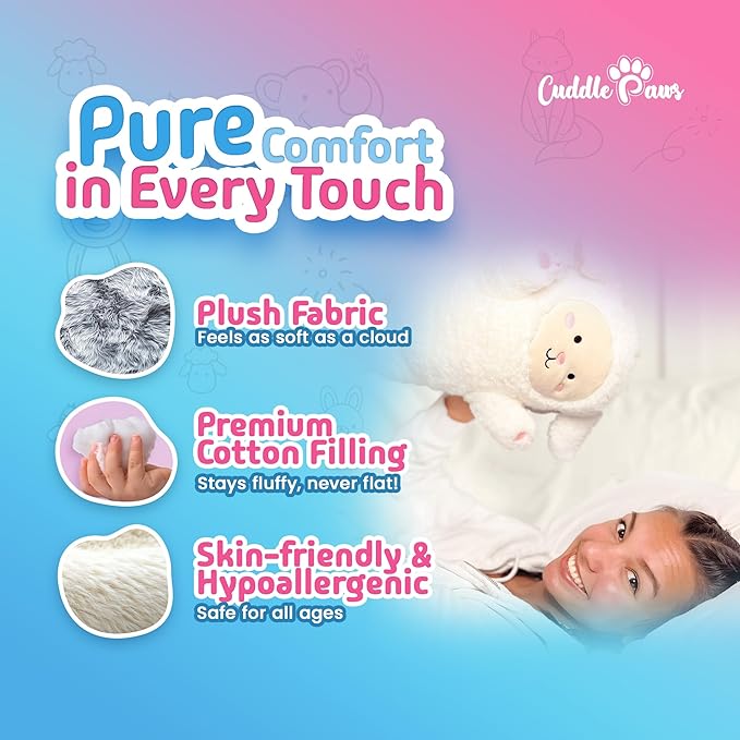 Stuffed Animal Lamb Body Pillow – Soft Plush Toy & Throw Pillow for Kids, Large (47 Inches), Soft Plushies Stuff Gift for Girls