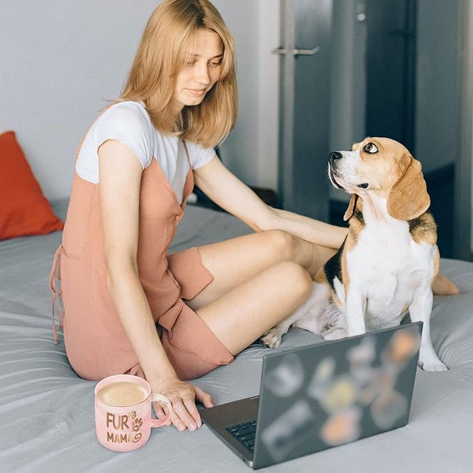 Cabtnca Dog Mom Gifts for Women, Fur Mama Mug, Dog Mom Cat Mom Gifts, Dog Mom Mothers Day Christmas Gifts, Dog Mom Cat Mom Mug, Mothers Day Birthday Gifts for Dog Mom Dog Lover, 12Oz