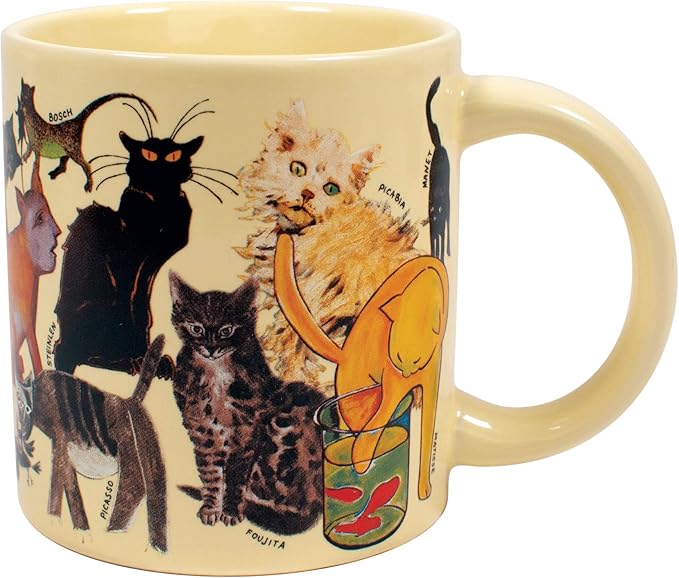 The Unemployed Philosophers Guild Artistic Cat Mug - Featuring Cats and Kittens from Famous Paintings Throughout Art History, Comes in a Fun Gift Box, 12 oz.