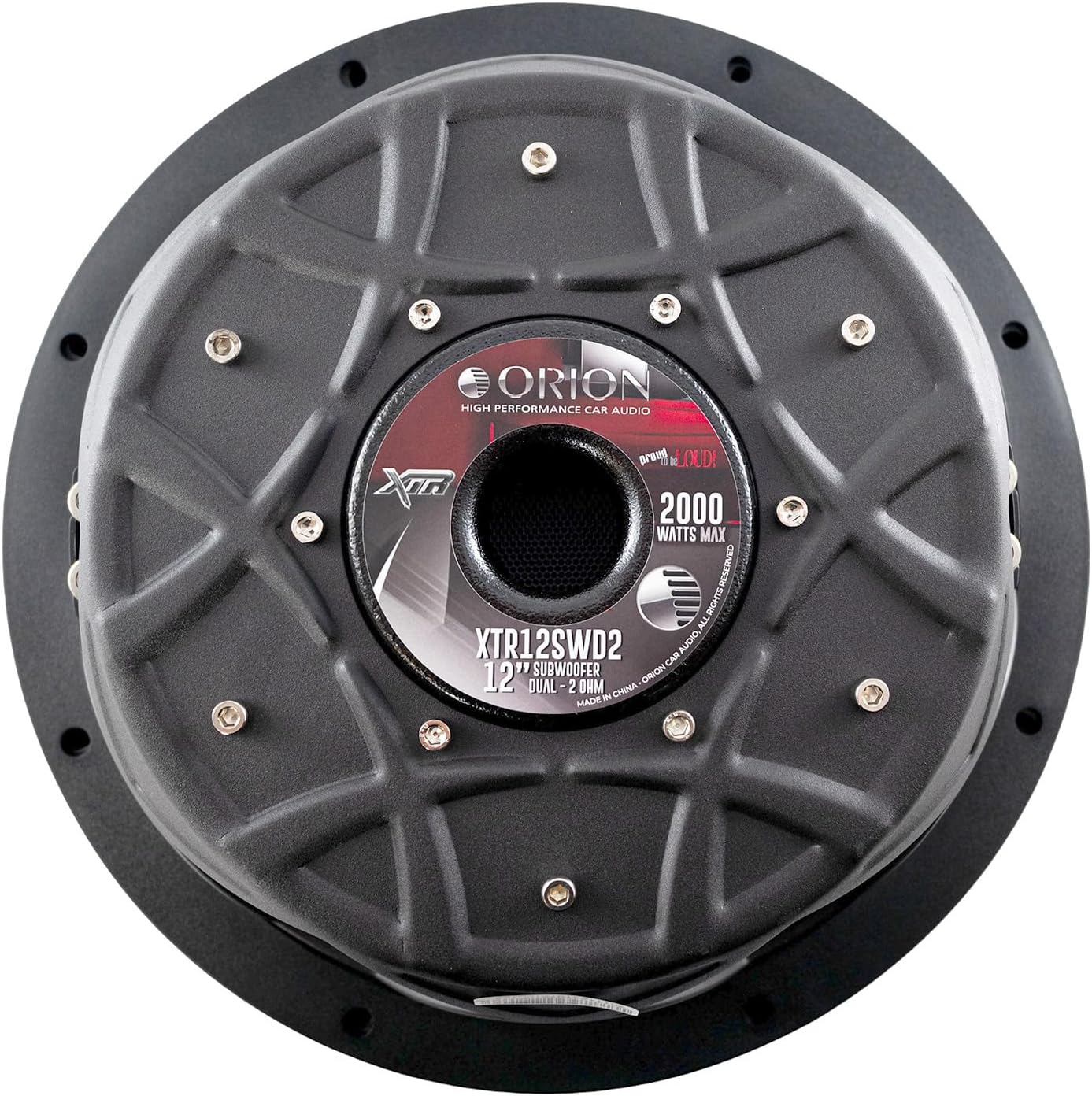 ORION XTR Series XTR12SWD2 Shallow Mount 12” Car Subwoofer, 2000W Max Power, 500W RMS, Dual 2 Ohm, UV Coated Cone, NBR Surround – Compact Slim Subwoofer for Clean Bass in Tight Car Audio Installs