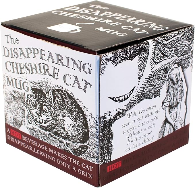 The Unemployed Philosophers Guild Heat Transforming Disappearing Cheshire Cat Mug - Hot Coffee Leaves Behind Only the Grin, Comes in Gift Box, 12oz
