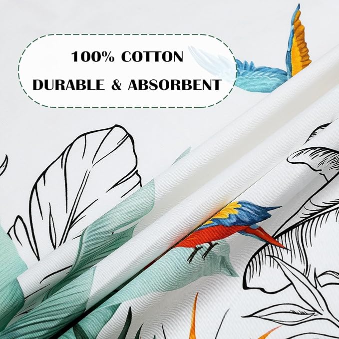 Tropical Tree Leaf Tea Towels, Cotton Kitchen Towel 18.9 × 27.5 inch, Quick Drying Dish Cloth for Party Anniversary Holiday Decoration Housewarming Gifts