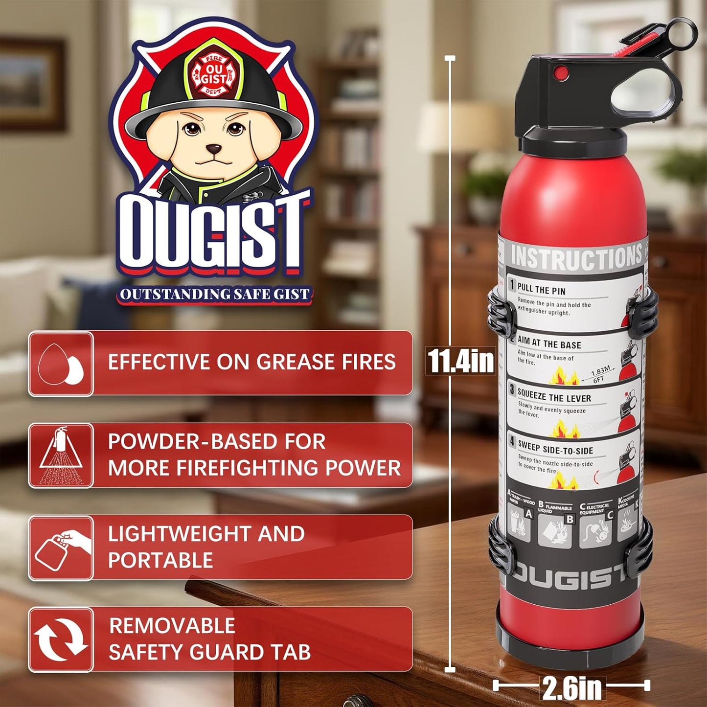 Dry Stop Fire Extinguisher for Home & Vehicle - 600g Dry Chemical Powder Fire Extinguisher | Grease & Electrical Fire Extinguisher for Kitchen, Car, Portable (6-Pack)