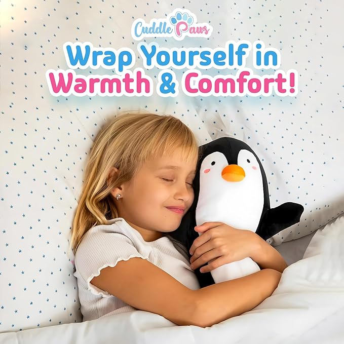 Stuffed Animal Penguin Body Pillow – Soft Plush Toy & Throw Pillow for Kids, Small (23 Inches), for Girls