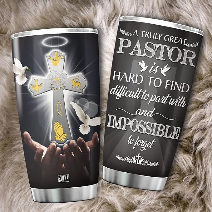 Stainless Steel Tumbler A Truly Great Pastor Is Hard To Find Mug With Lid 20oz Christian Gift Things For Pastors Ministers Preachers Insulated Cup Religious Themed Gifts