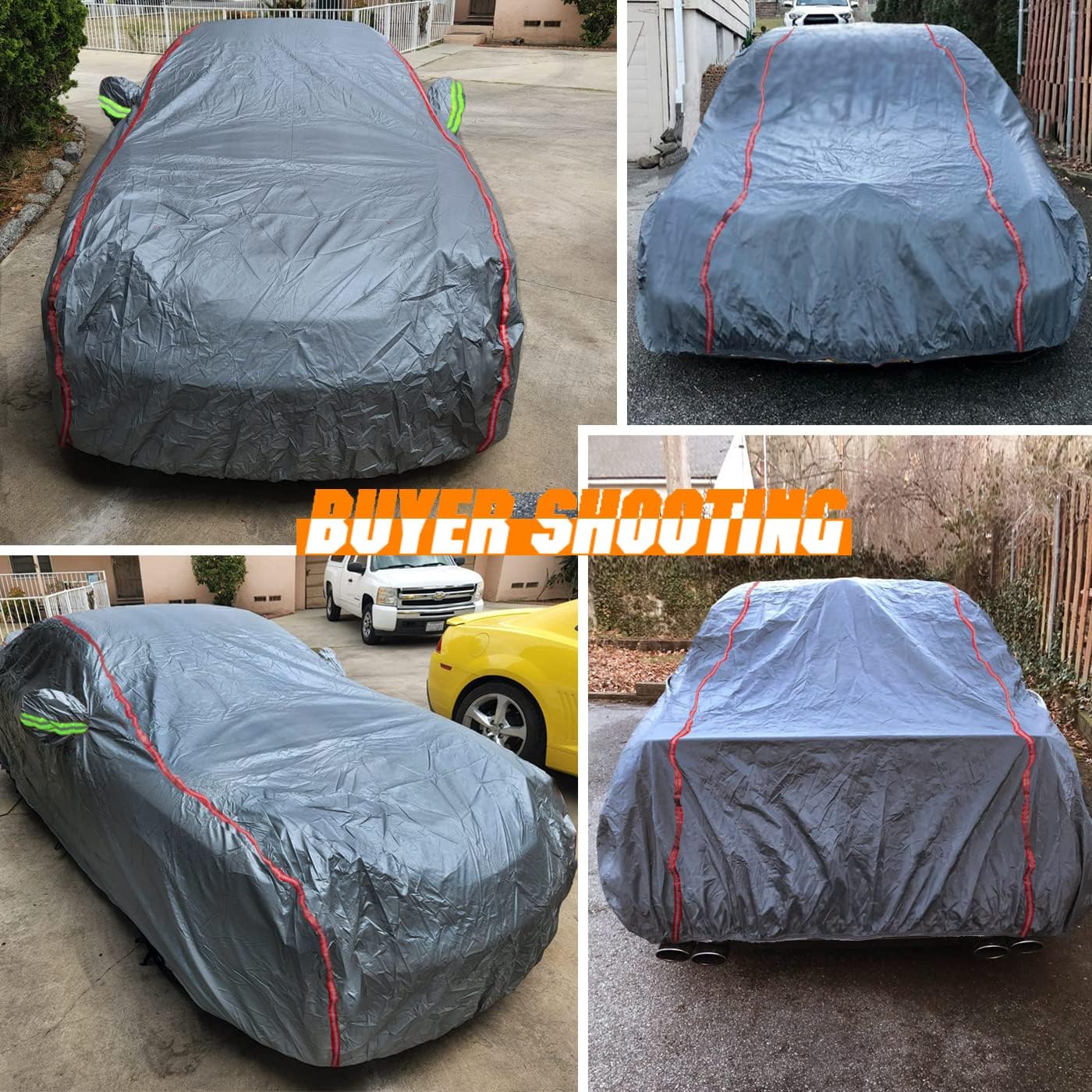 Waterproof Zipper Doors Pickup Car Cover, Ram 1500 2500/ Chevy Avalanche Silverado 1500/ F-150 F-250 Dodge D100 D200, Sunscreen UV Prevention Snowproof Wind, for Indoor Outdoor,for 213"-237",C8