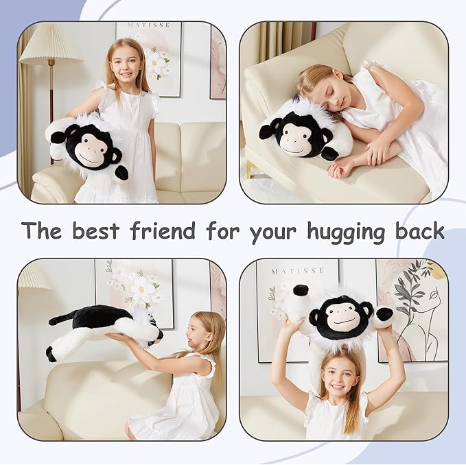 Weighted Stuffed Animals Monkey - 25" Big Toy Pillow Plushie Gifts for Kids Boys Girls & Adults, 5 lbs Ultra-Soft Washable Plush Pillowfort
