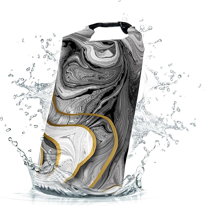 Waterproof Dry Bag,Roll Top Marble Waterproof Backpack 5L/10L/20L Floating and Lightweight Bags for Kayaking, Boating, Fishing, Swimming and Camping