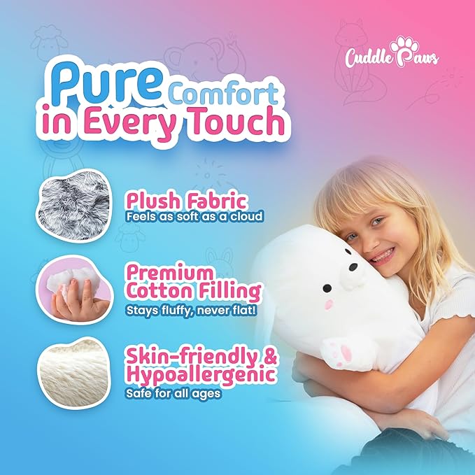 Stuffed Animal Big Bunny Body Pillow – Soft Plush Toy & Throw Pillow for Kids, Medium (35 Inches), Kawaii Stuff Gift for Girls