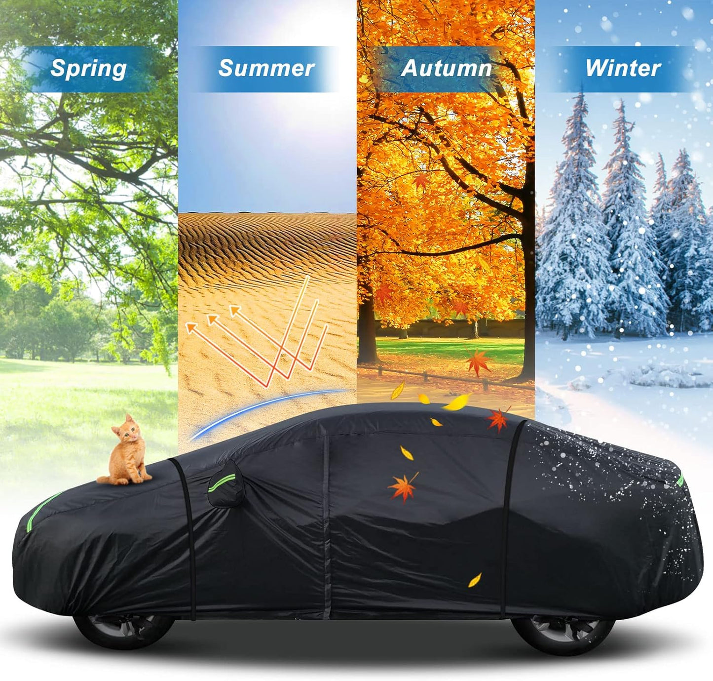 for Mercedes Benz S Car Cover Waterproof All Weather Heavy Duty Protection Outdoor Full Car Covers Windproof with Driver Side Zipper Custom Fit for Mercedes Benz S-Class 2006-2025