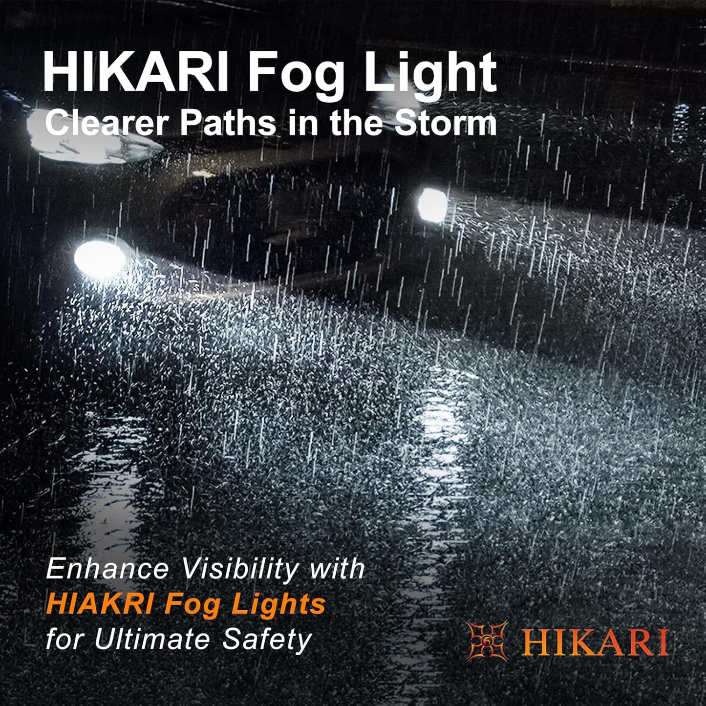 HIKARI WINGS 9005 Foglight Bulbs, 50000LM Super Bright, 6000K Cool White HB3 Light Bulbs, IP68 Waterproof, Pack of 2