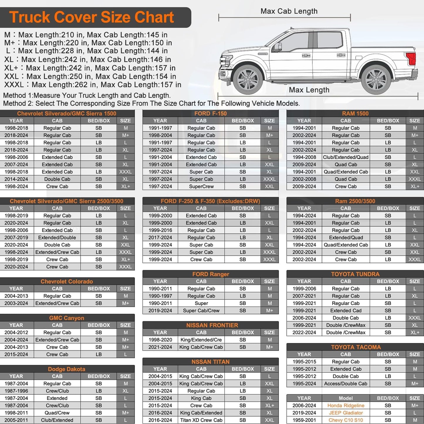 Kayme 7 Layers Truck Cover Waterproof All Weather, Heavy Duty Outdoor Pickup Cover Sun Uv Rain Protection, Universal Fit (Length Up to 228 inch) L/Black