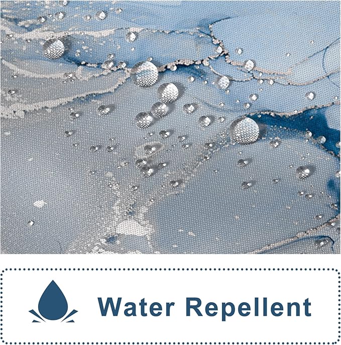 AWERT Blue Marble Shower Curtain for Bathroom Modern Blue White Marble Ink Shower Curtain with Hooks Washable Bathroom Accessories Bathtub Decor 36x72inch