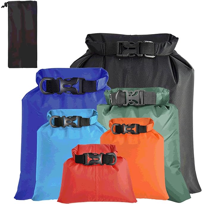 6PCS Dry Bags Waterproof, Lightweight Dry Bags for Kayaking Waterproof,Outdoor Waterproof Bag for Kayaking Hiking Boating Camping