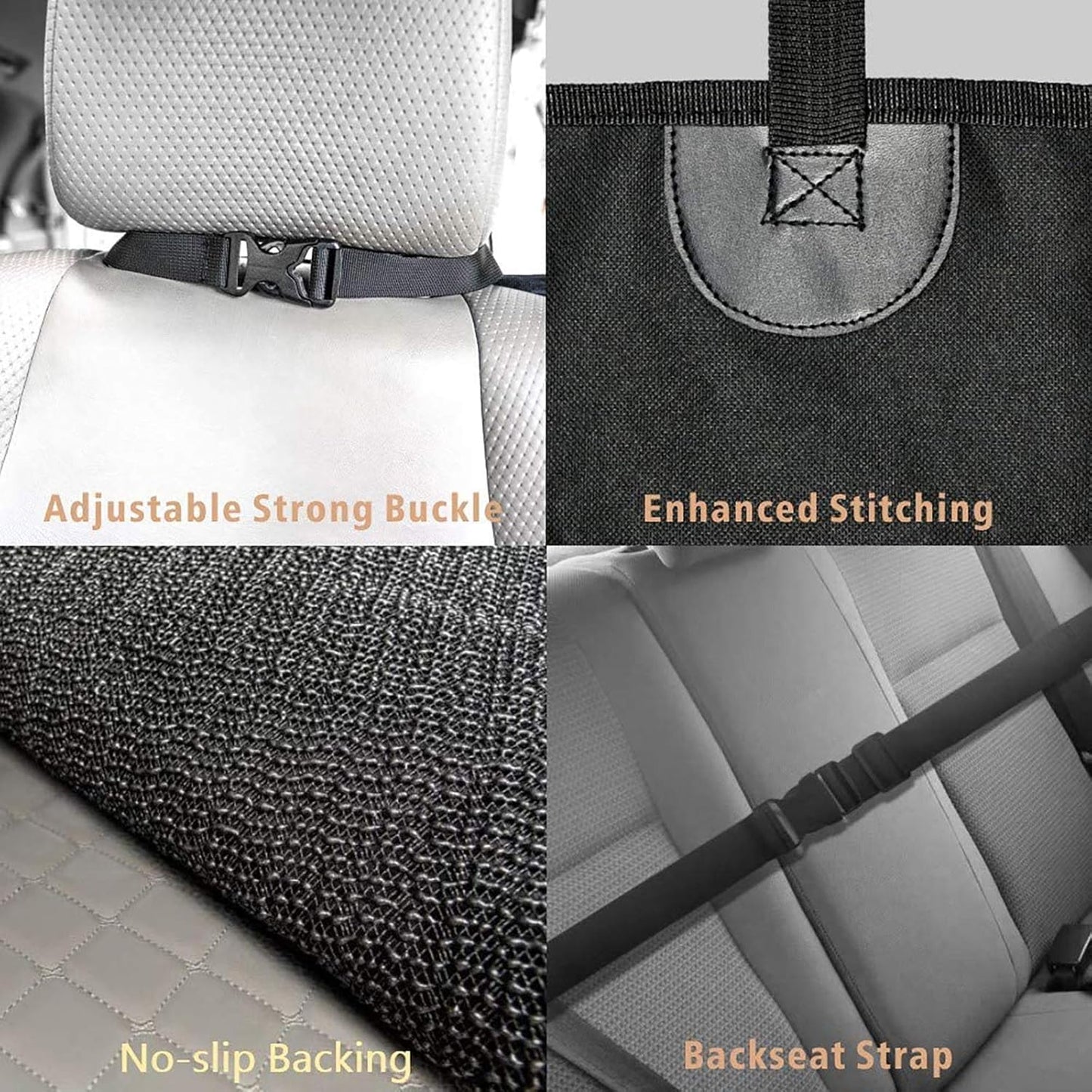 F-color SUV Cargo Liner for Dogs - Waterproof Pet Cargo Liner, Comfort Dog Cargo Cover with Bumper Flap Protector, Scrachproof Non-Slip Universal Fit SUVs Sedans Trunks Vans, Black