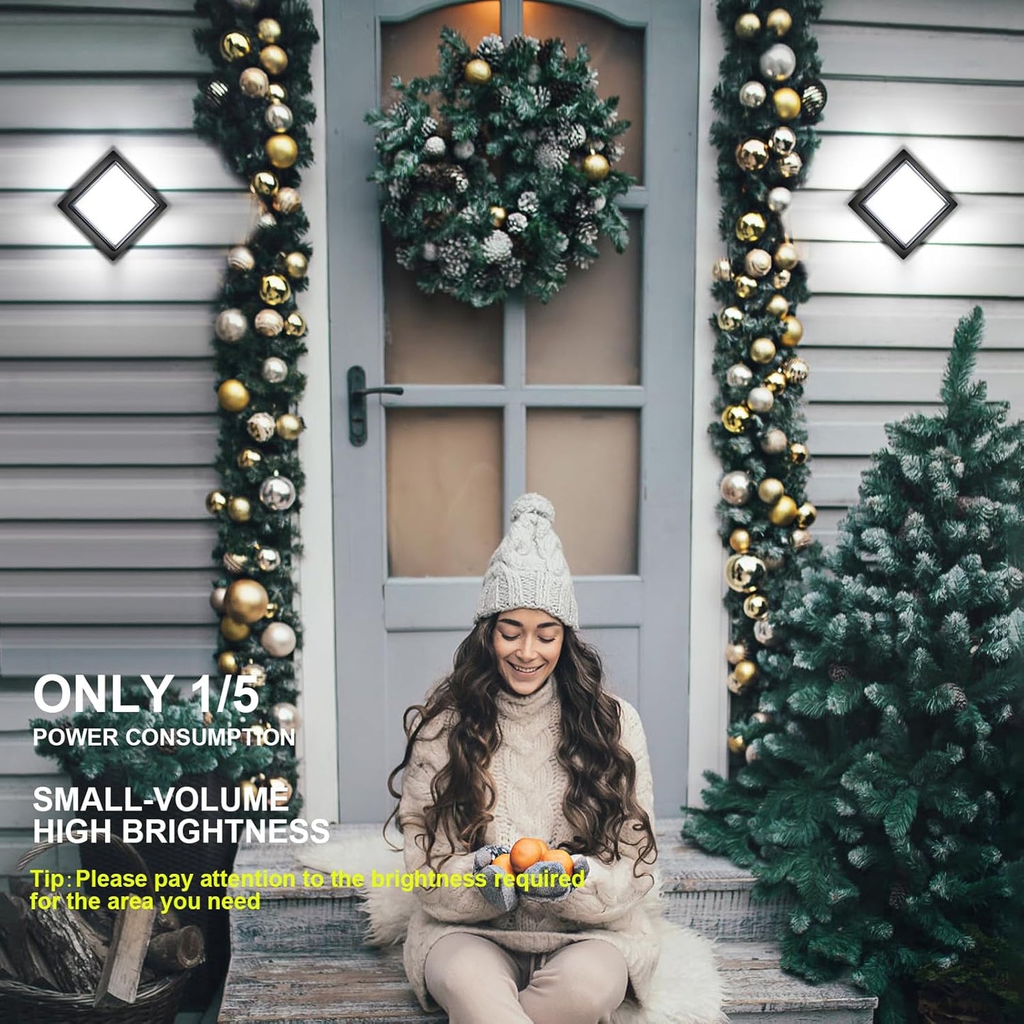 Exterior Wall Lights, Modern Waterproof Outdoor Wall Mount Lighting, Black Square Small Led Porch Light with Anti-Rust 6000K Daylight 12W for Garage, Entryway,House