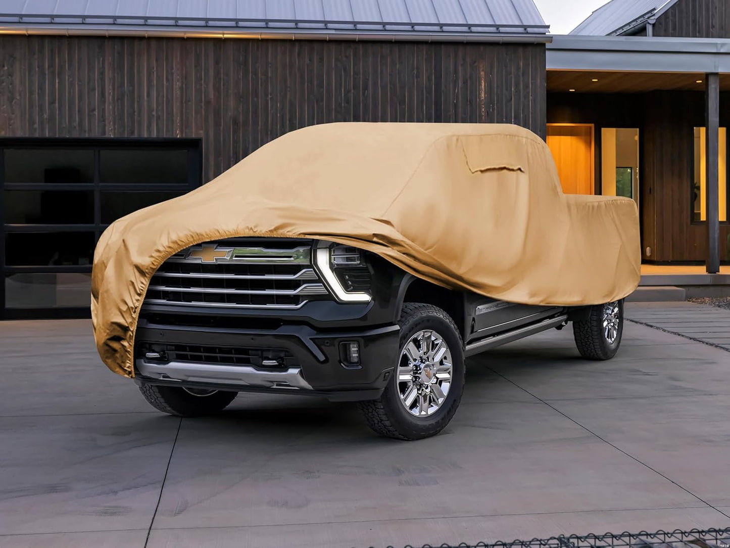 Heavy Duty Outdoor Car Cover Custom Fit for Chevy Silverado,Windproof All Weather Waterproof Sun Rain UV Dust Snow Protection Outdoor Car Covers
