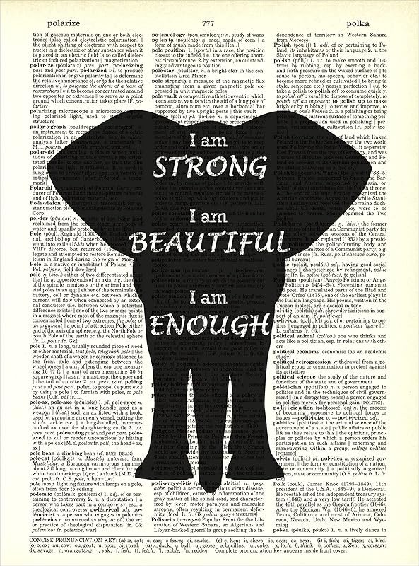 Black Elephant Dictionary Art Print - Inspirational Quotes Upcycled Vintage Wall Decor Dictionary Book Page Art - Handmade Animal Decor Gift - Unframed