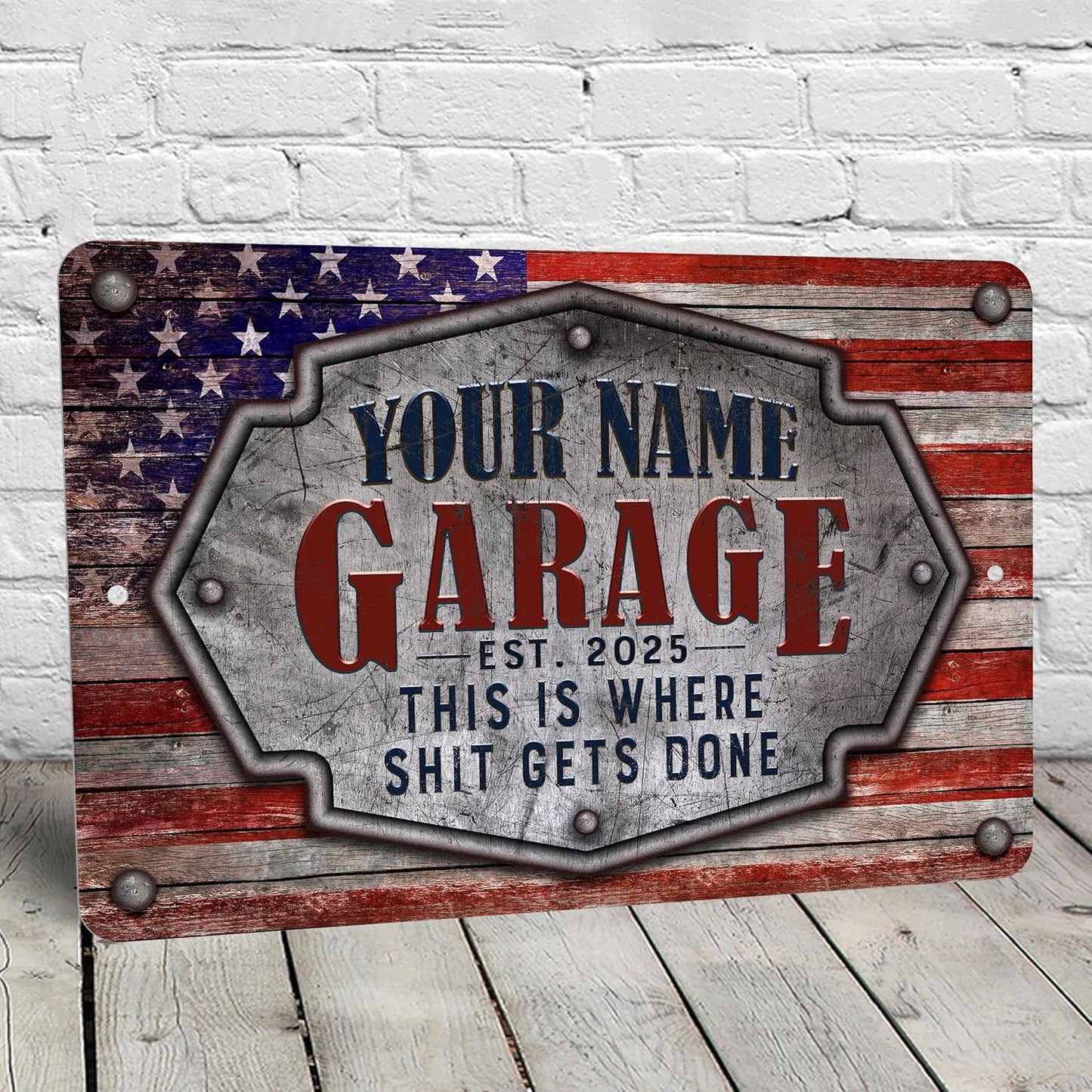 Garage Sign | Personalized | Vintage American Theme
