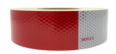2" x150' roll DOT-C2 Premium Reflective Safety Conspicuity Tape Truck Trailer Boat Horse Trailer Diamond Grade Pattern 7 YR Average Life Waterproof, Strong Adhesive! Glass Bead PC METALIZED Material.