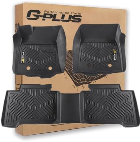 G-PLUS Floor Mats Fit for Toyota Tacoma 2016-2023 Double Cab(Only Fit Automatic) TPE All Weather Custom Fit Floor Liners for Tacoma 1st & 2nd Row Car Floor Mats Accessories