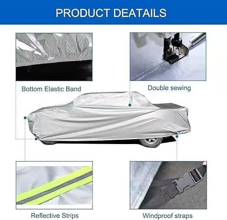 KouKou Truck Cover Waterproof All Weather, 6 Layers Full Pickup Cover, Universal fit SuperCrew Crew Cab Long Bed Titan, Tundra, F250, F350, Ram 2500 3500 ect. (243-250 inches)