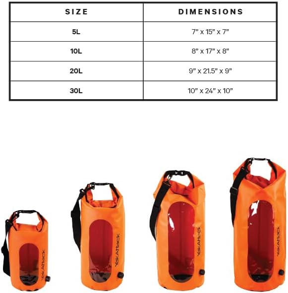 YakAttack 10L Roll-Top Waterproof Dry Bag with Air Valve | Durable & Water Resistant | Compact Storage | Remove Trapped Air | Additional Buoyancy | Dry Bag for Kayaking, Hiking, Boating & Camping