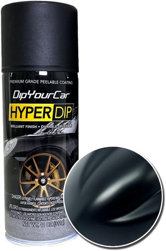 DipYourCar.com HyperDip Paint - Can of Sprayable Automotive Dip Coat - Removable Peelable Paint Protection for Cars - Shadow Black Satin Coat Spray