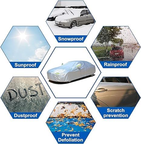 KouKou Oxford Waterproof SUV Car Cover Suitable for Ford Flex from 2008 to 2019, Windproof All Weather Waterproof Outdoor Cover Sun Rain UV Dust Snow Protection.