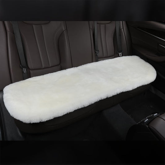 Fluffy Genuine Australia Sheepskin Car Seat Cover for Auto Interior Accessories with Soft Fuzzy Wool Eco-Friendly Natural Fur Non-Slip (White, Back)