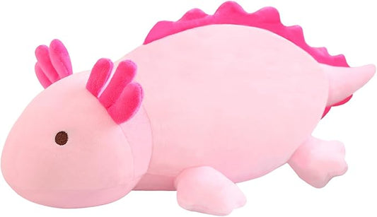 SQEQE Weighted Axolotl Plush Toy, Pink Axolotl Stuffed Animals Cute Plush Pillow, Cute Weighted Stuffed Animals Gifts for Girls & Boys Pink 9.8 Inch, 0.8 Lbs