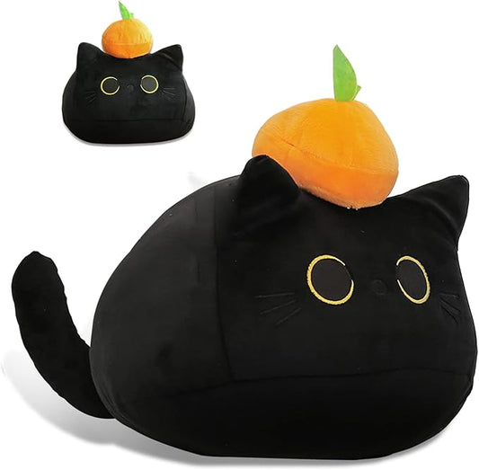 Black Cat Plush Toys, 3D Shaped Stuffed Cute Animal Toy Pillow Cushion, Soft Kawaii Cat Plush Doll (OE 21in Black)