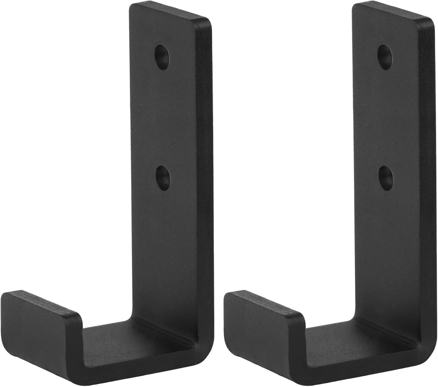 2 Pack 8" Black Steel J Hook, Extra Heavy Duty Wall Mount Utility Hook, Load 330 lbs, 1/4" Thick