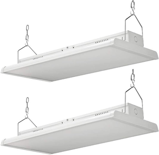 2 Pack Linear LED Bay Ceiling Shop Light - 2 Ft - 105W 5000K 1-10V Dimming 14170 Lumens - Equal to 4 lamp T5 Ceiling Light Fixture - No Maintenance for Life