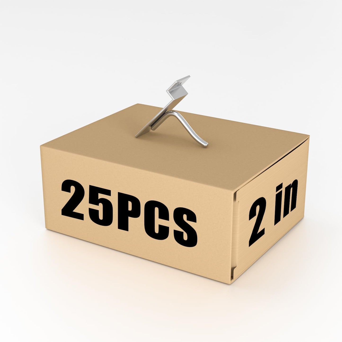 25 PK Silver 2 inch Wall Mounted Slatwall Hooks – Heavy-Duty Storage & Organization Solution