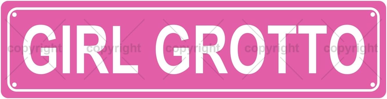 GIRL GROTTO Space Metal Tin Street Sign Bar Cafe Garage Cave Home Room Wall Bathroom Farmhouse Garden Porch Patio Decor, 16 x 4 Inch